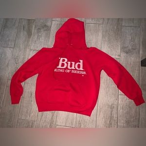 LARGE RED VINTAGE BUDWEISER HOODIE